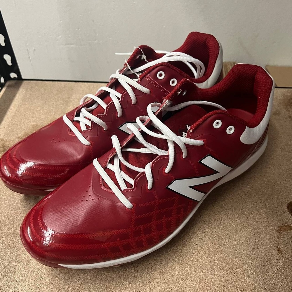 New Balance Shoes Men Red Baseball Cleats Kinetic Stitch L4040MW5 Size‎ 15